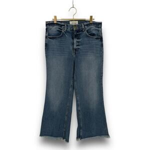 THE GREAT The Kick Bell Jean, Cliff Wash, Cropped Flare, Size 30, Made in USA